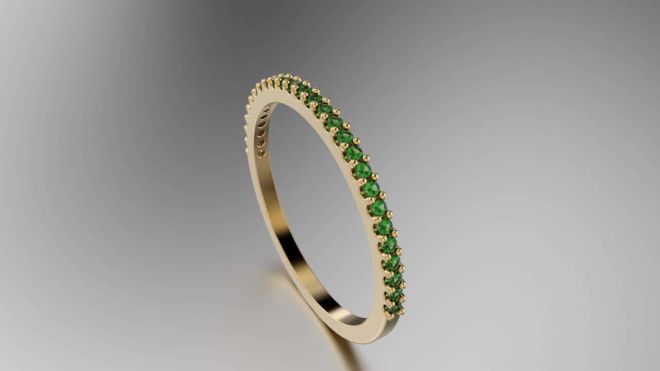 Emerald Simple Band for Moses #18681 Persp 1