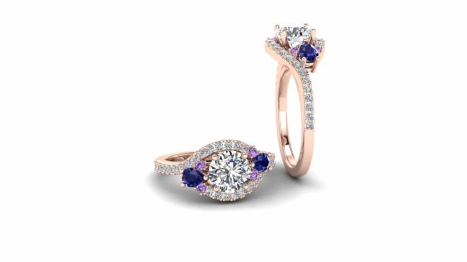021371_Rose Gold 1ct with sapphire pear rose gold ring 2